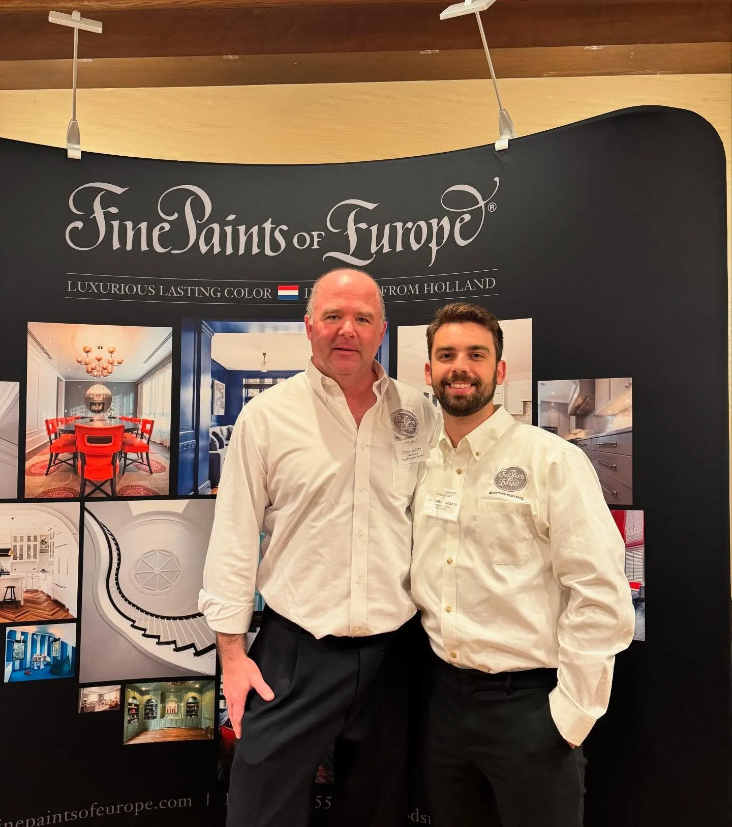 Tony with a Fine Paints of Europe representative at the certification event